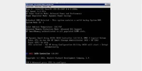 Figure 6. BIOS configuration of the HP Smart Array controller contained in the HP ProLiant SL4540 Gen8 server.