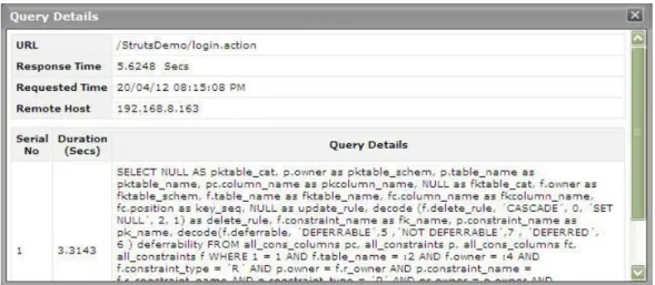 Figure 27 will then pop up displaying the complete query and its execution duration.  