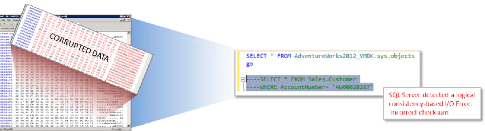 Figure 8. Corrupting an SQL Server Database 