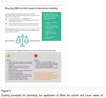 Figure 5. Guiding principles for promoting the application of EBVs for current and future needs ofdecision-makers - researcher’s brief.