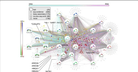 Figure 2 Overview of the nucleic acid interactome. Baits are indicated by large nodes