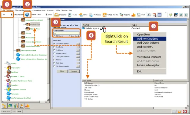 Figure 4: Searching for a Contact to Log an Incident 