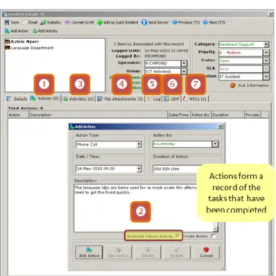 Figure 6: Adding Incident Actions 