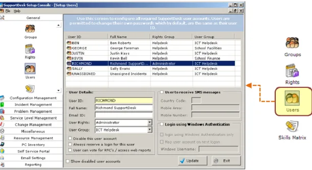 Figure 8: Specialist User Configuration Settings  