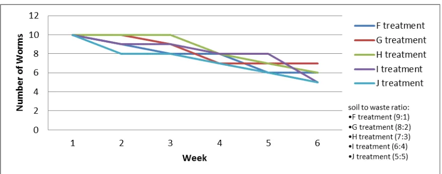 Figure 2: Number of worms in sugarcane bagasse set-ups  