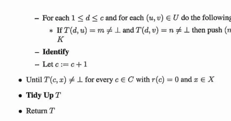table. The monoid algorithm is more general than the semigroup algorithm 