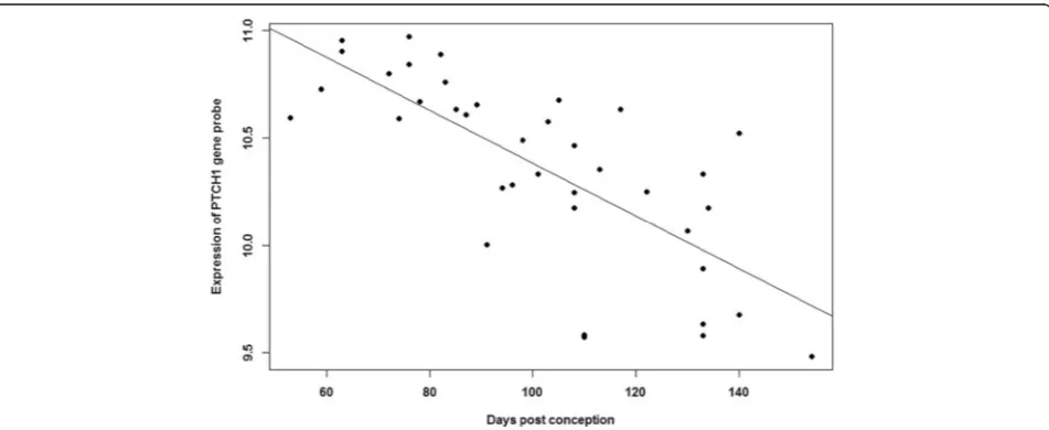 Fig. 1 TMEM163 mRNA expression in human lung across Pseudoglandular and Canalicular stages of development