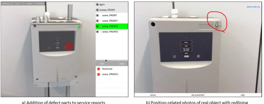 Figure 8: Screenshot of the prototype (offline) - Creating maintenance instructions