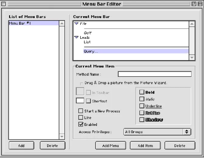 Figure 4 shows what the Menu Bar Editor should look like.
