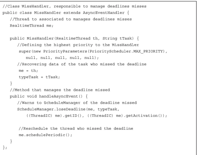 Figure 9. Part of the code of class MissHandler. 