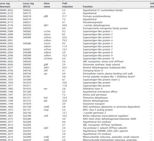 TABLE 4 List of genes signiﬁcantly (�3.5-fold) downregulated in the ΔcstR strain relative to the wild-type strain
