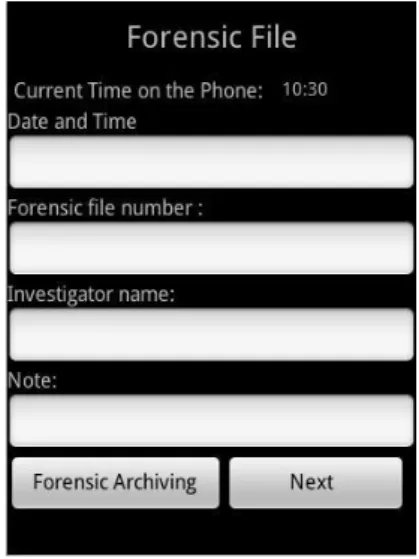Fig. 3. Create Forensics File 