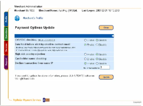 Figure 7: Payment Options Screen 