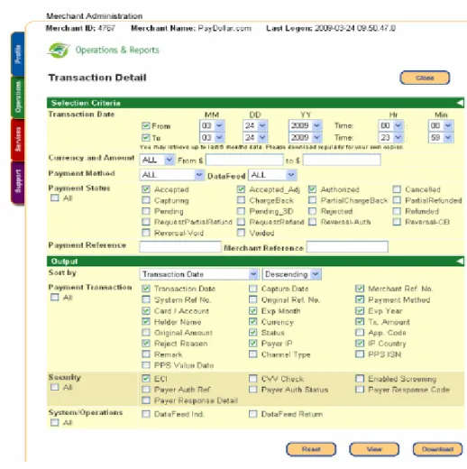 Figure 9: Transaction Detail screen 