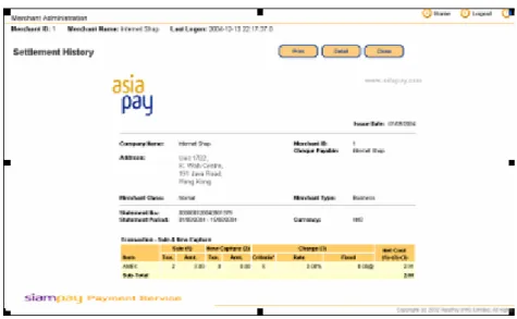 Figure 22: Sample Statement Screen (By payment method grouping) 