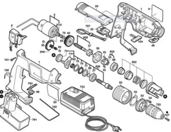 Figure 7   Professional drill exploded parts diagram  