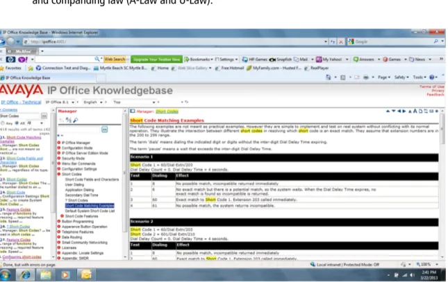 Figure 2. IP Office Knowledgebase