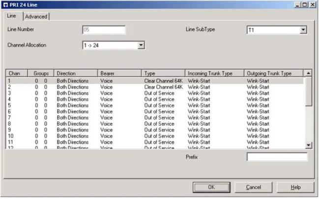 Figure 15: PRI 24 Line – Line Tab 