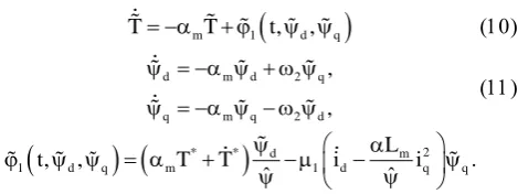 Fig. 1. The algorithm (17), (18) takes into account the machine The block diagram of the proposed controller is shown in magnetizing curve in motor parameters as given by (2)