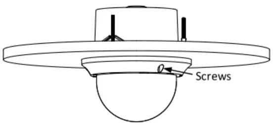 Figure 1-24 Install the Lower Dome  8. Route the cables through the ceiling for the speed dome
