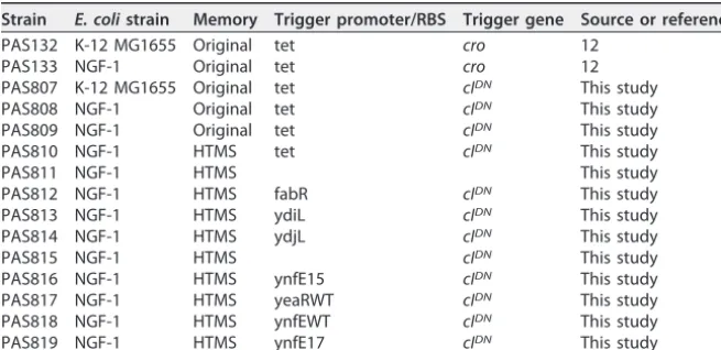 TABLE 1 Key memory strains used in this study