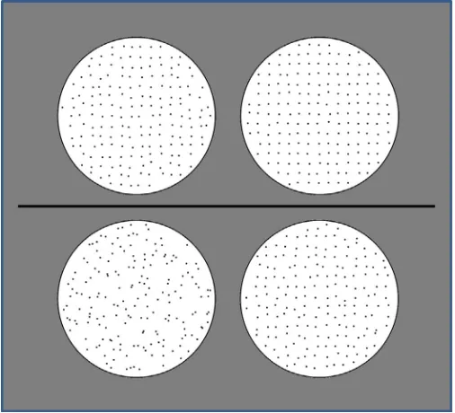 Figure 3. Magnitude comparison task. Participants were askedto select the pattern (left or right) that appears more ordered tothem