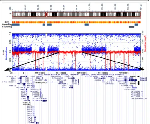 Table 2 Major absence-of-heterozygosity regions identified in LAT1180 using SNP array