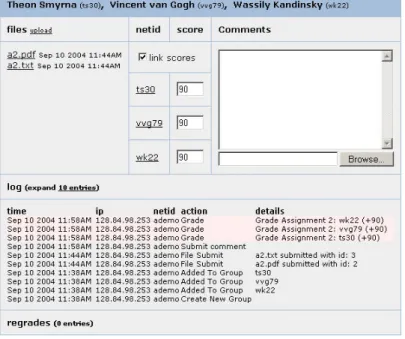 Figure 2: Entering Grades and Comments