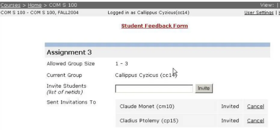 Figure 5: Student Group Formation