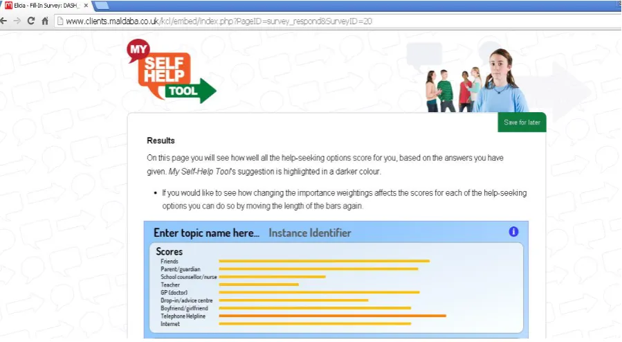 Figure 3: Suggested help-seeking option  