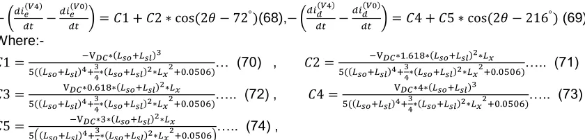 Table Selection of pa, pb and pc for a star-connected five machine  