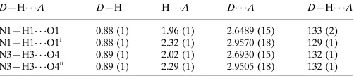 Table 1Hydrogen-bond geometry (A˚ , �).