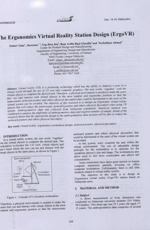 Figure 1: Concept of Co-location workstation