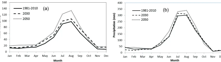 Fig. 2 Observed and simulated hydrographs at the Pandhera Dobhan gauging station. 