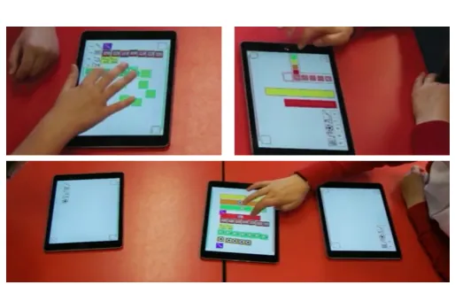 Fig. 1. Two children working with the Construct-A-Vis tool.