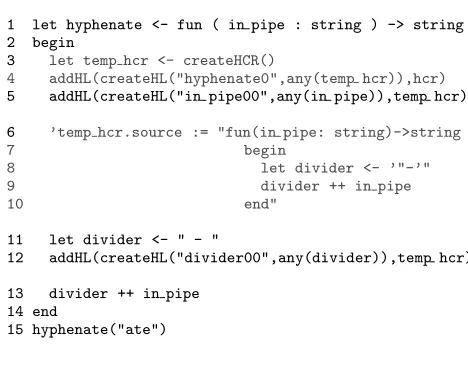 Figure 18: Creating a new HCR for the function