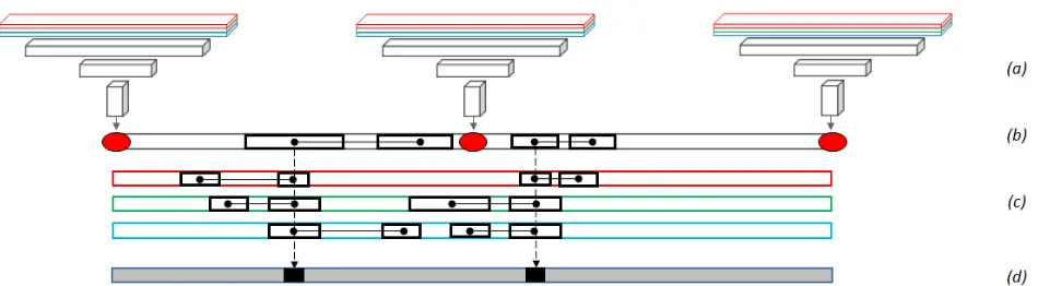 Figure 2. Proposed algorithm. (a)-(b) A coarse CNN map is predicted at a given pixel stride and is linearly interpolatedto the original image size