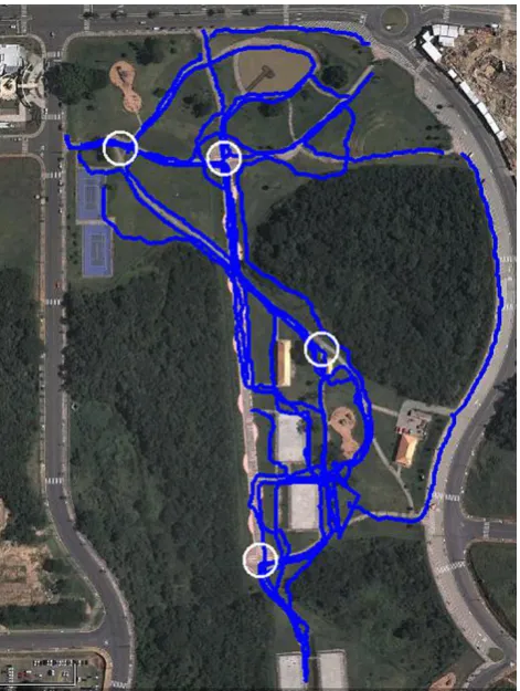 Fig. 11 Pedestrian trajectories in a park