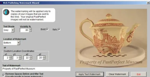 Figure 9: Set Up Watermark on Create Web Publishing Files Screen 