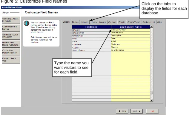 Figure 5: Customize Field Names 