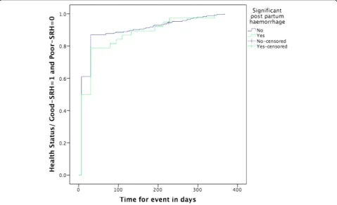 Fig. 1 Self-rated health status postpartum at one day, one week, one month, and at time of interview
