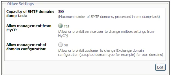 Figure 1: Configuring Exchange Manager Settings - Other Settings 