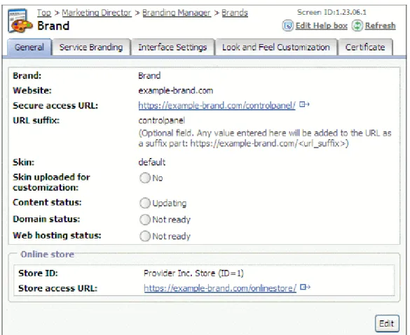 Figure 11: Brand - General Tab 