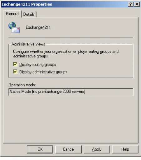 Figure 3: Exchange Properties  5  Switch Operation Mode from default Mixed to Native. 