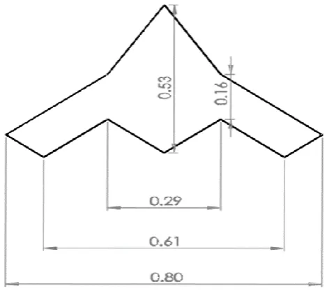 Figure 3.9: Planform view and geometric dimensions of baseline clean configuration 1 