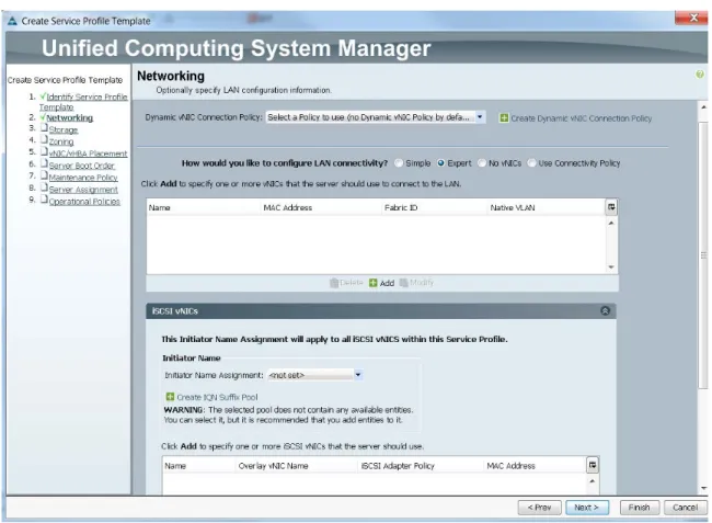 Figure 33 Configuring Network Settings for the Template
