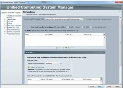 Figure 33 Configuring Network Settings for a Template