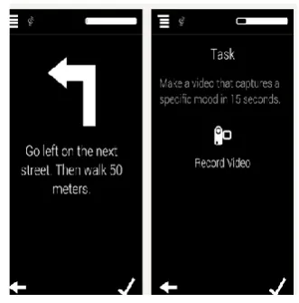 Fig. 2. The Pinpoint Process: Neighborhood exploration accompanied by the Pinpoint mobile application   