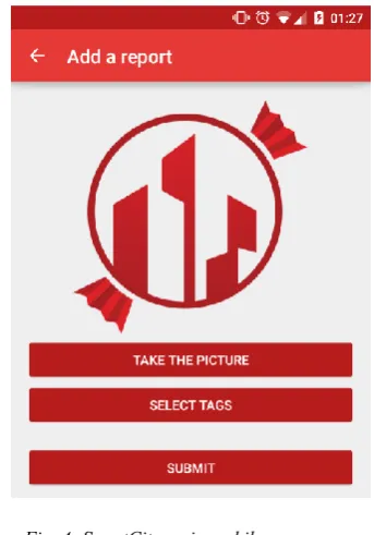 Fig. 4: SweetCity main mobile screen 
