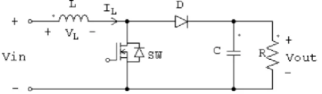 Figure 2.1: Basic circuit of Boost Converter (Masri & Chan, 2012) 